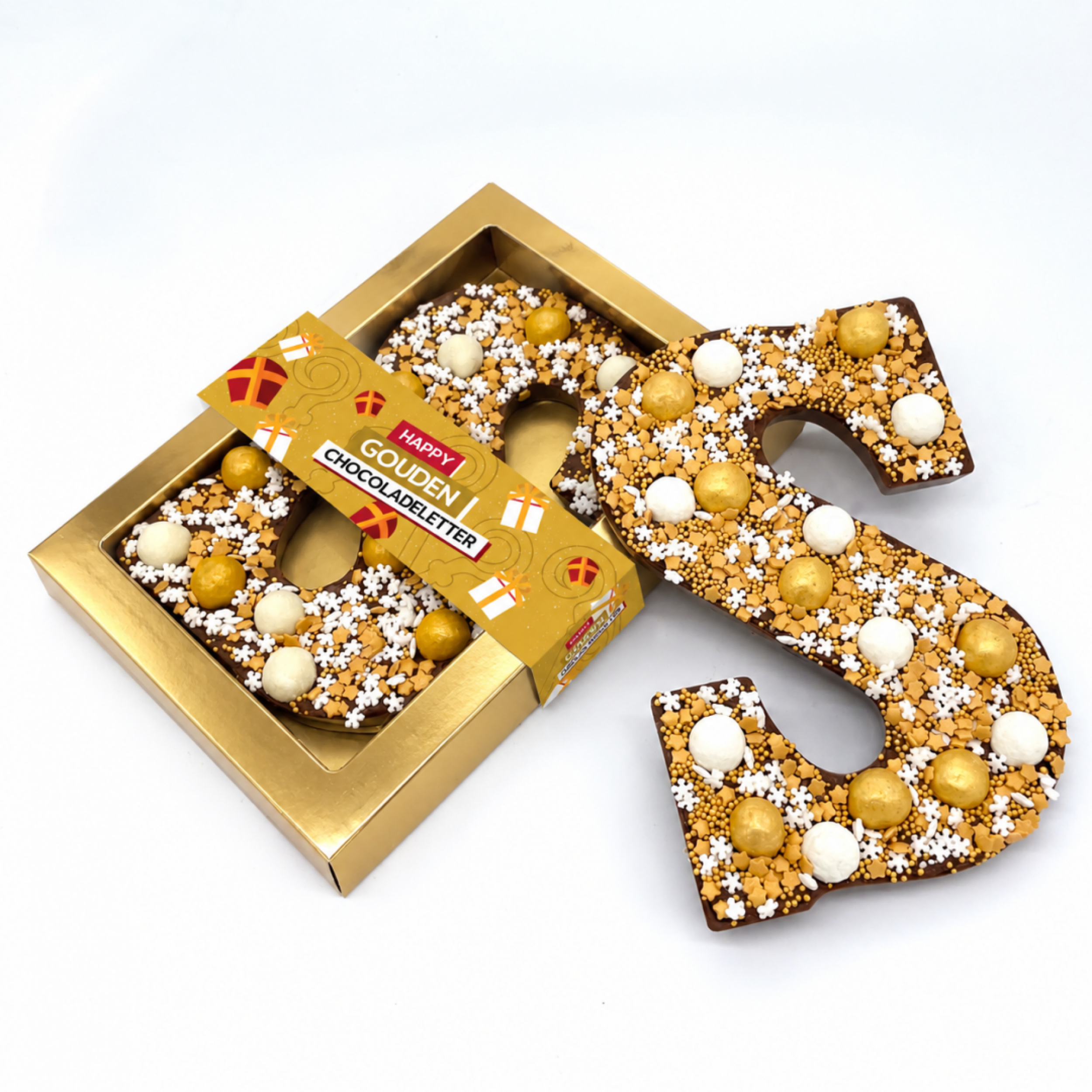 Happy Chocoladeletter Goud - Afbeelding 1
